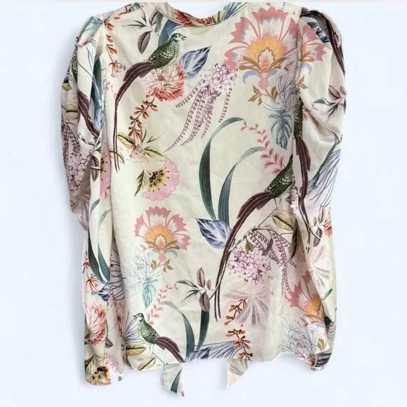 Ted Baker Silk Floral Bow-Tie Blouse - Picture 3 of 9
